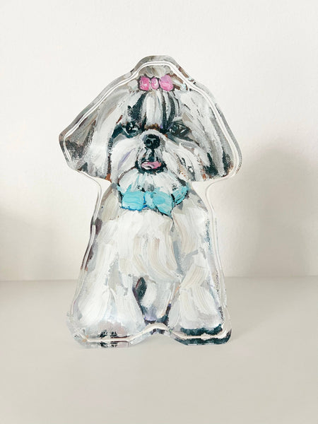 "Shih Tzu hair bow" acrylic shelfie: Small