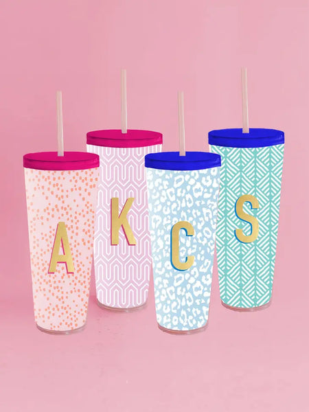 Letter Straw Tumbler Mary Square
