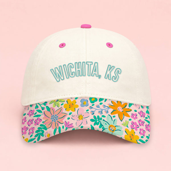 Custom Homewood Embroidered Hat | Blush Rainbow Thistle: Bold Outline / Hot Pink