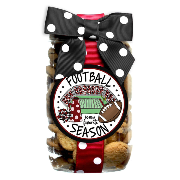 Cookie - Football - Pint Jars  : Chocolate Chip / Red & Black