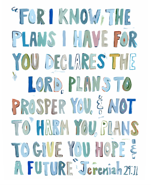 "Jeremiah 29:11" on paper: More Pinks