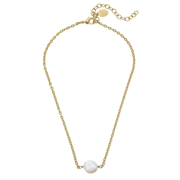Dainty Pearl Necklace: Gold