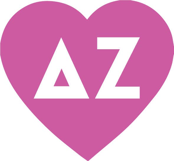 Sorority & Greek Acrylic Heart Pin/ Button: Kappa Delta