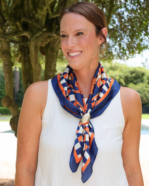 Hollis Scarf Medium Navy Orange: Default