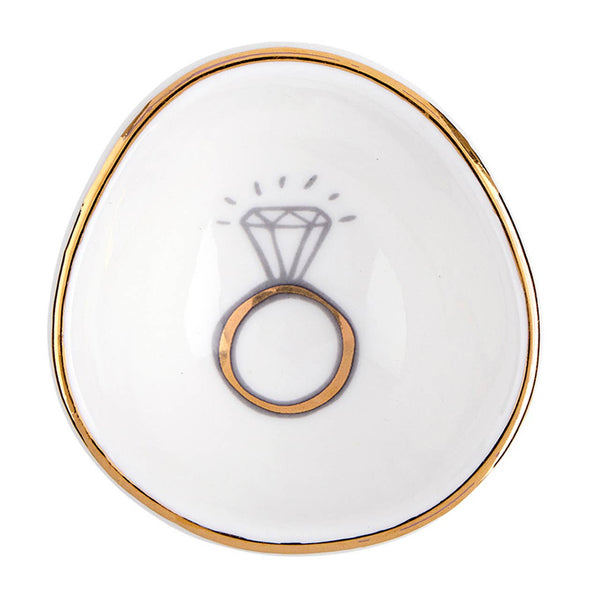 Ceramic Tray - Ring: Porcelain / .75" H x 1.875" Dia