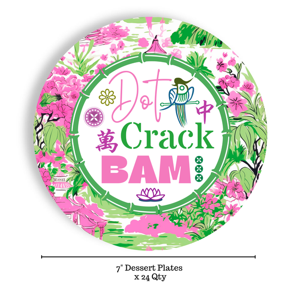 Mahjong Menu 24ct 7" Paper Plates– App/Dessert Separates