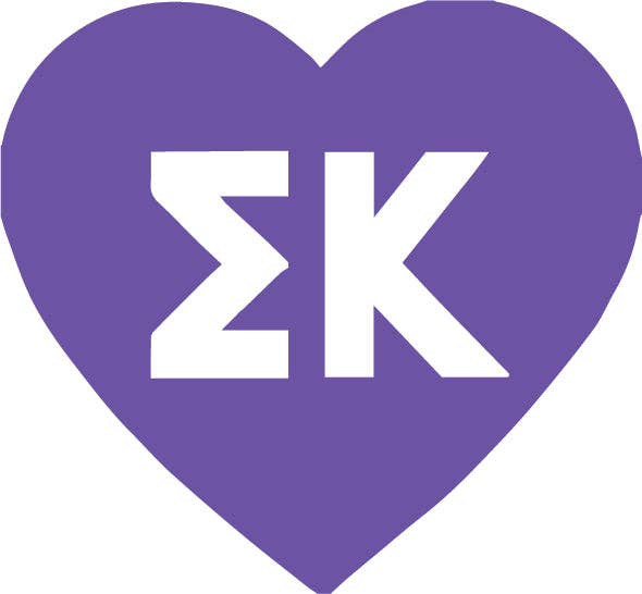 Sorority & Greek Acrylic Heart Pin/ Button: Kappa Delta
