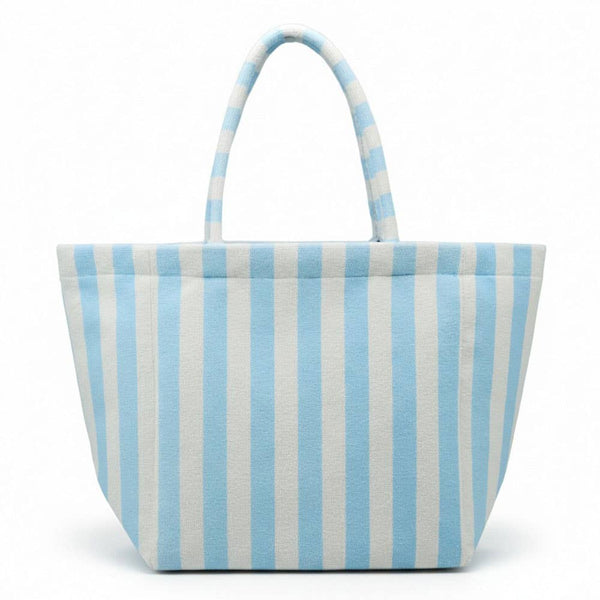 Striped Terry Tote Bag: Pink