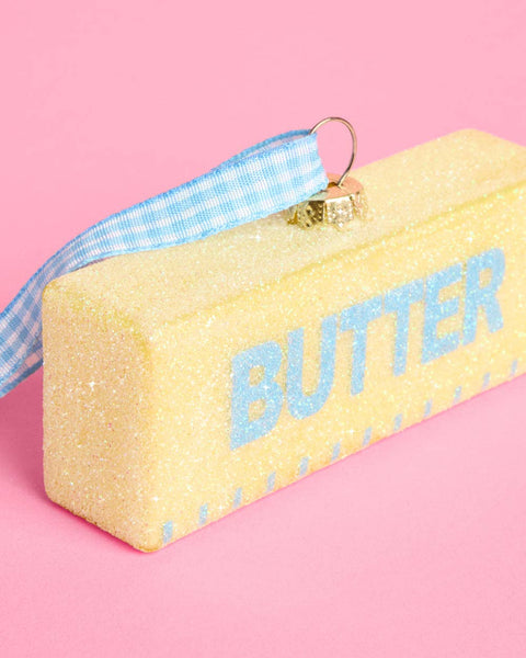 Butter Ornament | glass, funny, holiday, glitter