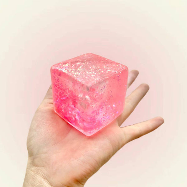 Glitter nice cube Squishy Squeeze Toy Fidget Toy: Blue