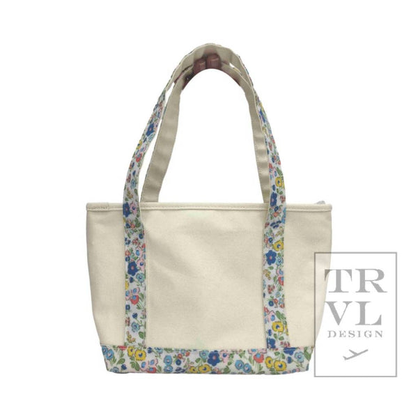 Mini Tote - Coated Canvas Posies Trim