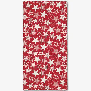Geometry Stars in Your Eyes Red Bar Towel