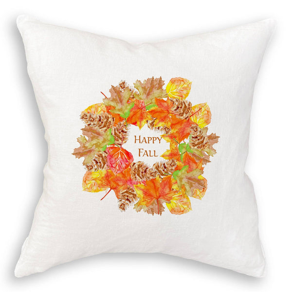 Fall Leaf Wreath with Happy Fall: Notecard / -