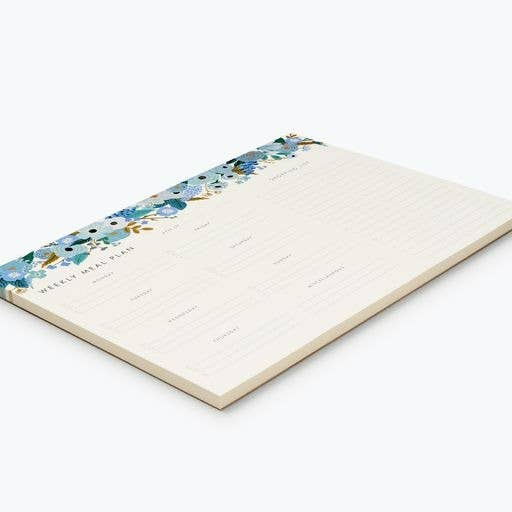 Garden Party Blue Meal Planner Notepad-Rifle Paper