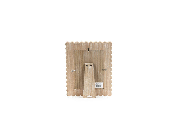 11845 - 8x10x1 wood photo frame (SCALLOP) ntrl (5x7) pic
