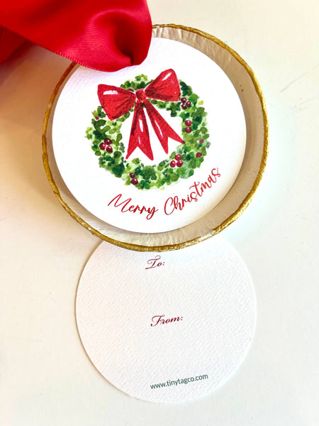 Round wreath gift tag