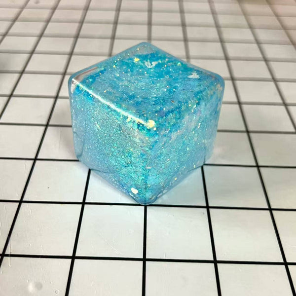 Glitter nice cube Squishy Squeeze Toy Fidget Toy: Blue
