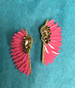 Hot Pink Wing Earrings