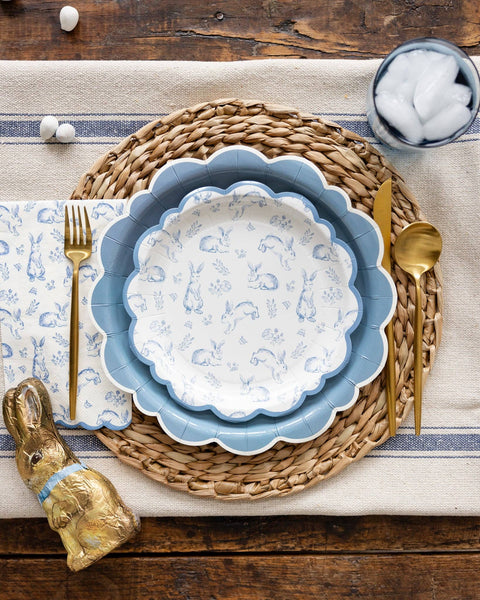 8" Bunny Toile Plates