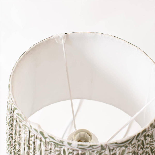 Green Jug Lamp with Printed Shade