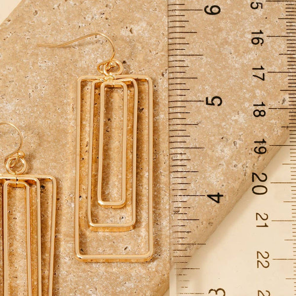 Layered Rectangle Dangle Earrings: RH