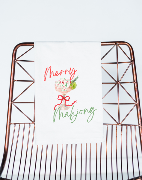 Merry Mahjong Christmas gift towel holiday cute hostess gift