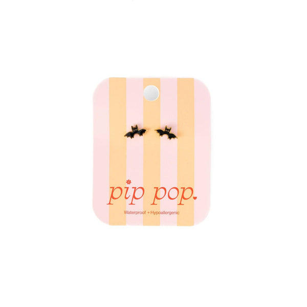Bat Stud Earrings - Hypoallergenic, Flat Back, Girl Gift : Pair
