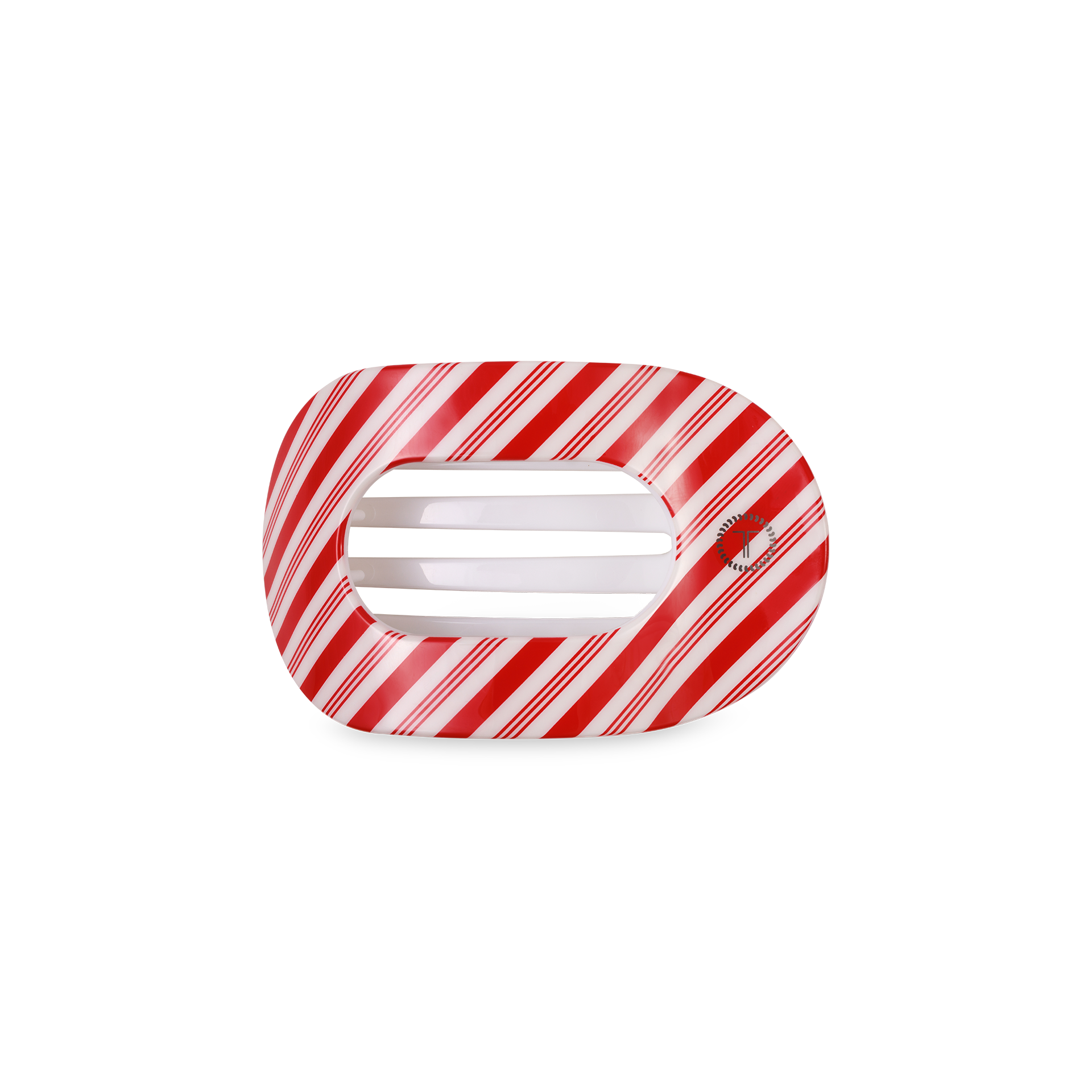 Flat Round Hair Clip | Small | Candy Cane Crush