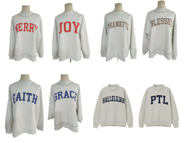 Reversible Sweatshirt, JOY & MERRY: Joy / Merry /