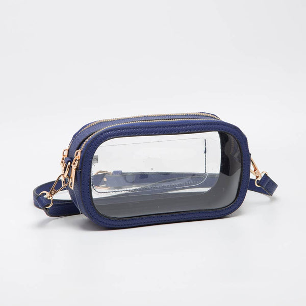 Game Day Stadium Clear Oval Crossbody Bags: Royal blue