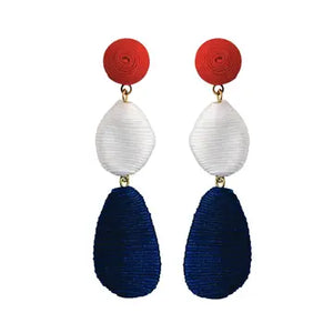 Red White and Blue Drop Earrings