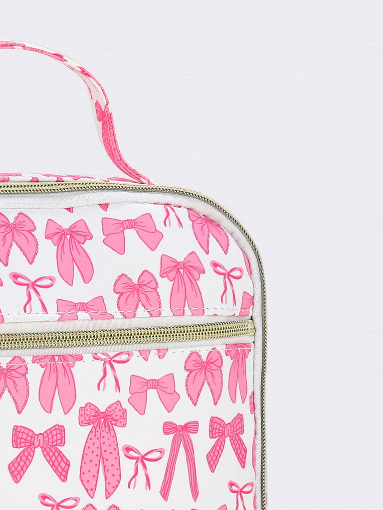 Bow Printed Canvas Lunch Boxes Bag - Thumbnail 5