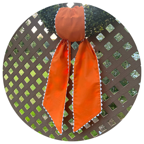 Cotton Sash with Trim: Orange with White trim