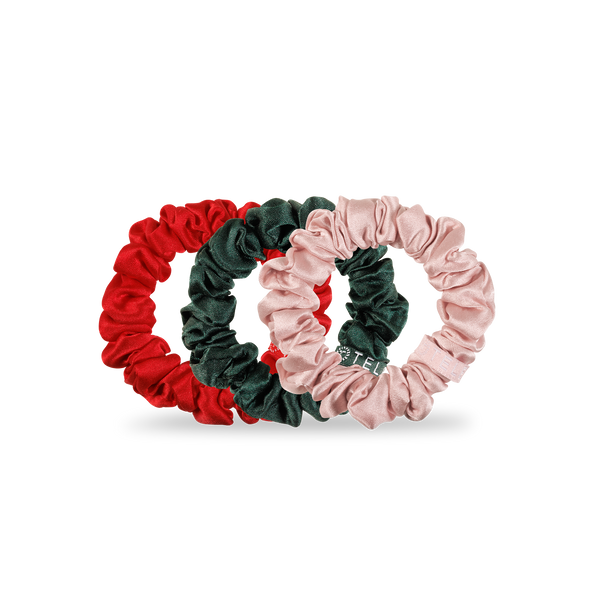 Teletie Silk Hair Scrunchie | Small | Poinsettia