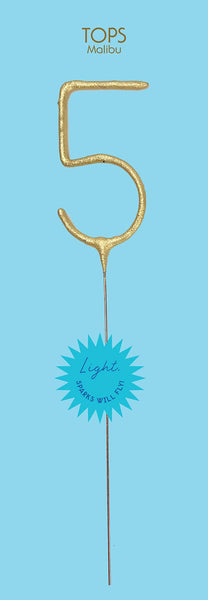 Grande 12" Gold Number Sparkler Wand Card - Singles: Number 1