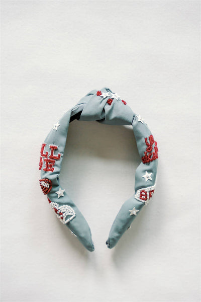 The University of Alabama Beaded Headband (dark grey)