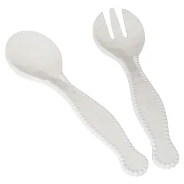 White Melamine Salad Servers