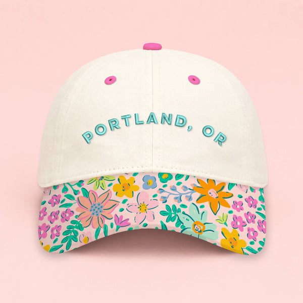 Custom Homewood Embroidered Hat | Blush Rainbow Thistle: Bold Outline / Hot Pink