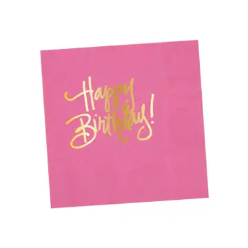 Happy Birthday Napkins - Pink
