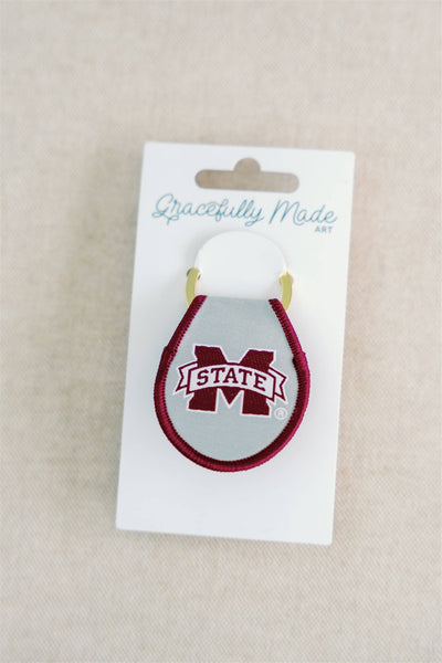 Mississippi State Embroidered Keychain