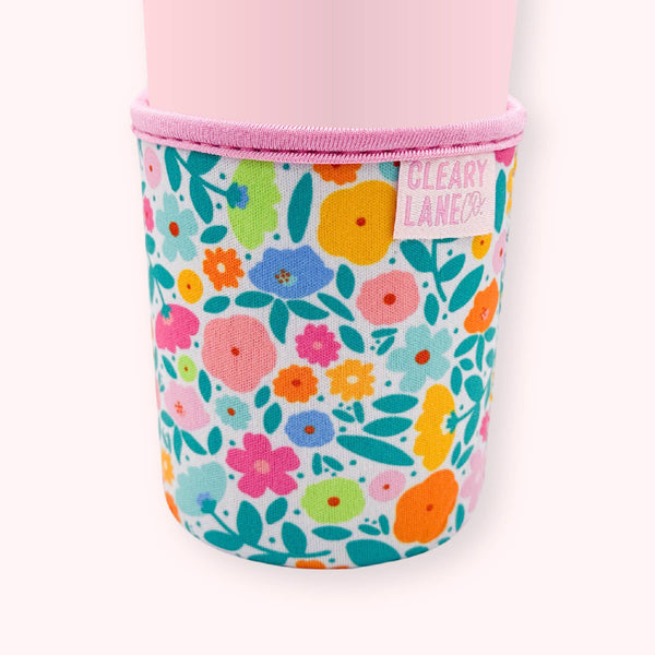 Blush Rainbow Meadows Coffee Sleeve: Large 24oz