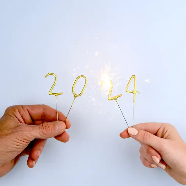 Mini 4" Gold "2026" Number Sparkler Wands Card - Graduation