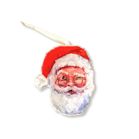 Winking Santa Acrylic Ornament