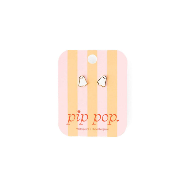 Ghost Earring - Hypoallergenic, Flat Back, Girl Gift
: Pair