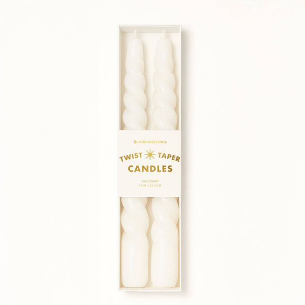 Twist Taper Candles | Ivory