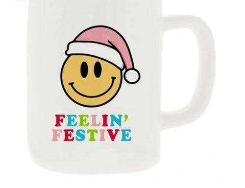 Feelin festive smiley mug