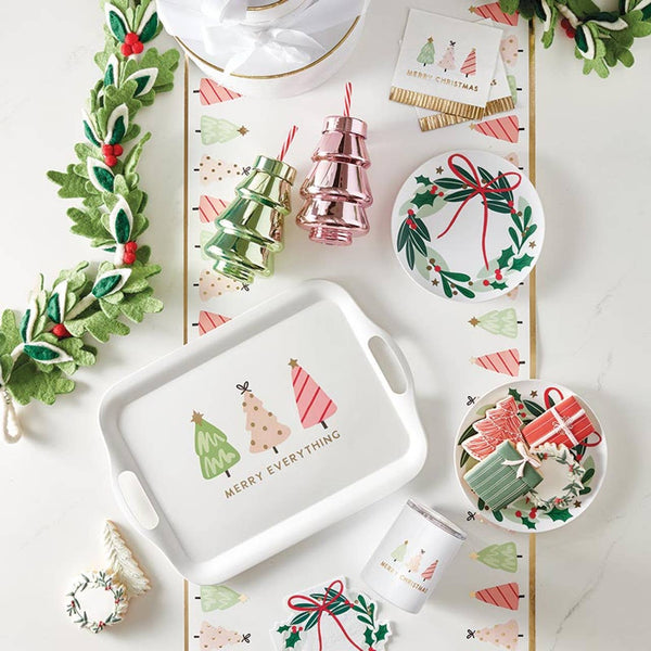 Bamboo Tray - Merry Everything: 3 trees