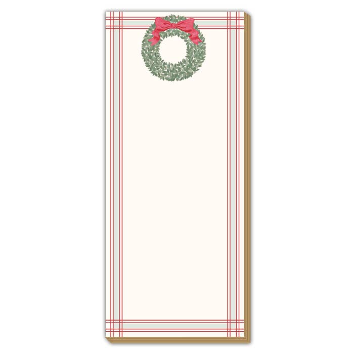 Holiday Wreath with Plaid Border Luxe Skinny Pad