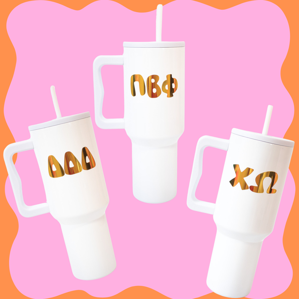 40oz 24 Karat Sorority Tumbler: ALPHA OMICRON PI