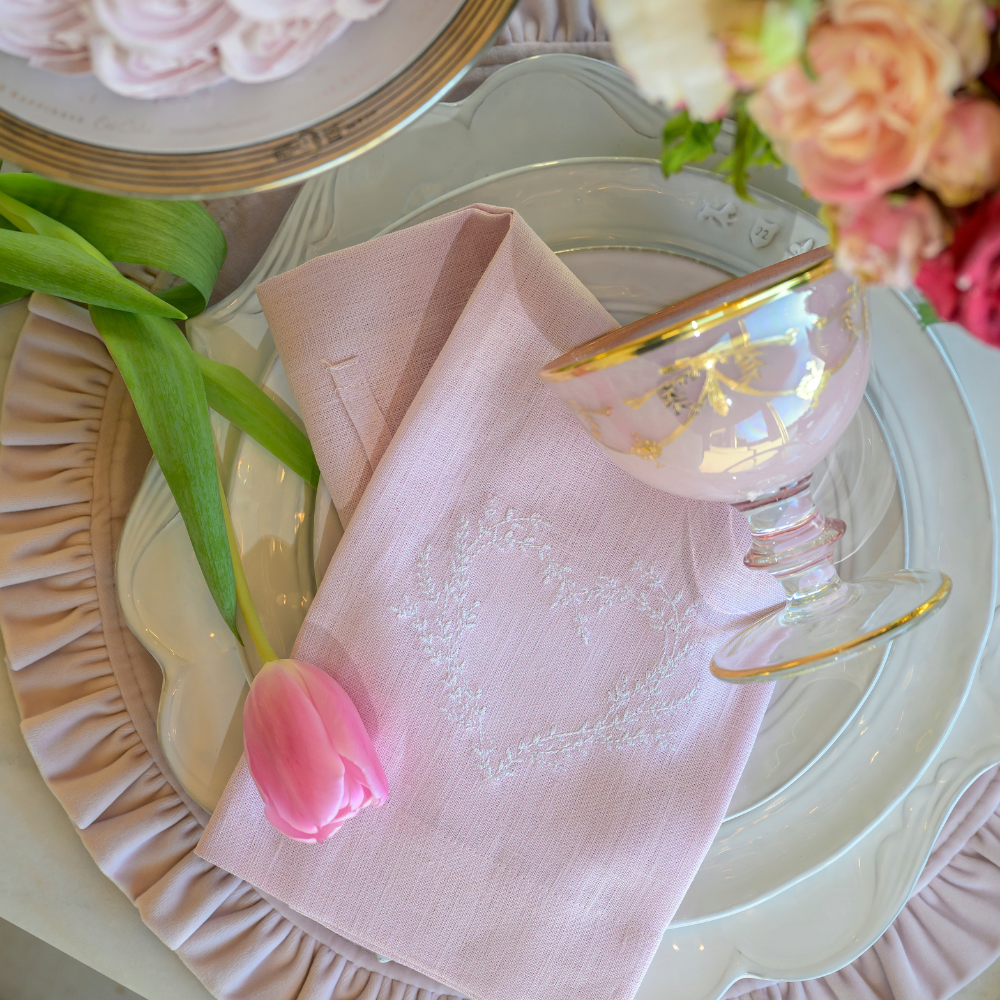 Vineyard Heart Linen Towel - Thumbnail 4